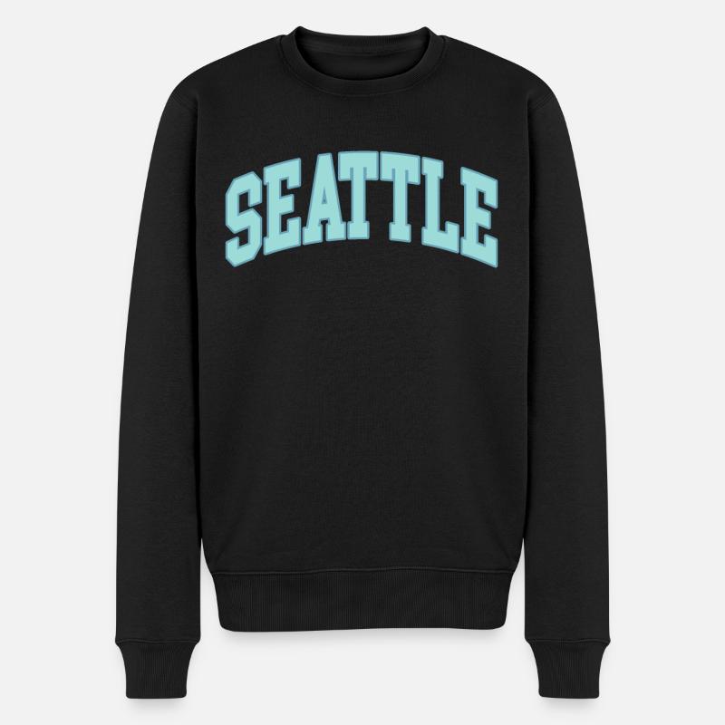 Seattle - Männer Premium Bio Pullover - Schwarz