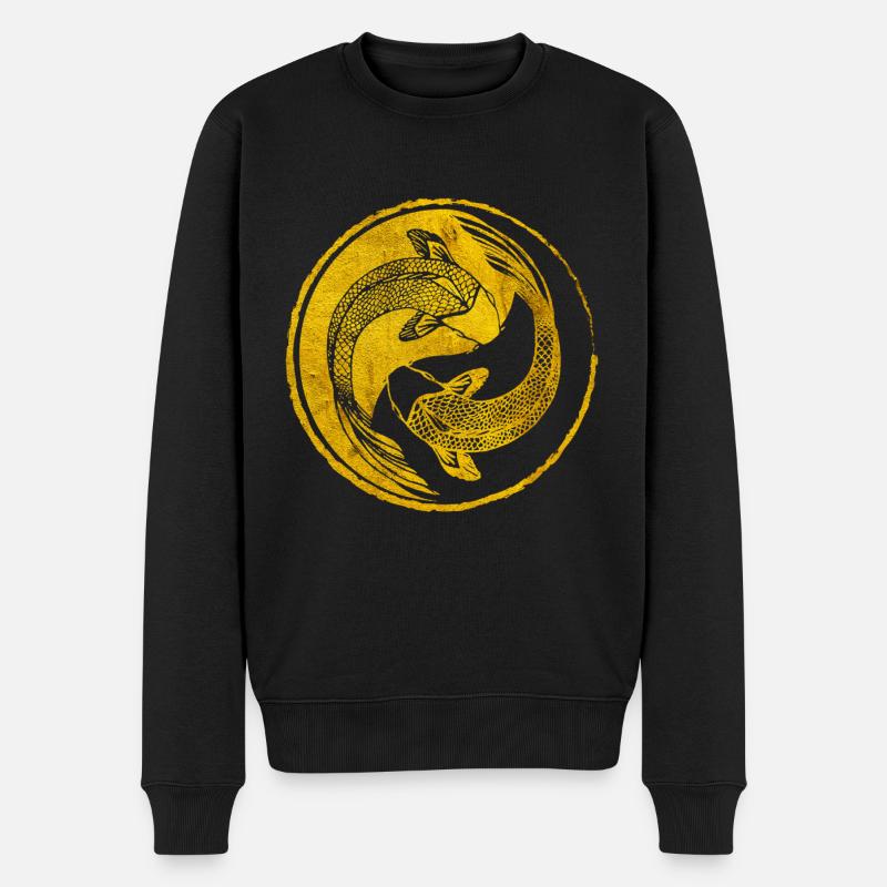 Yin Yang Golden Koi - Pull Premium bio Homme - noir