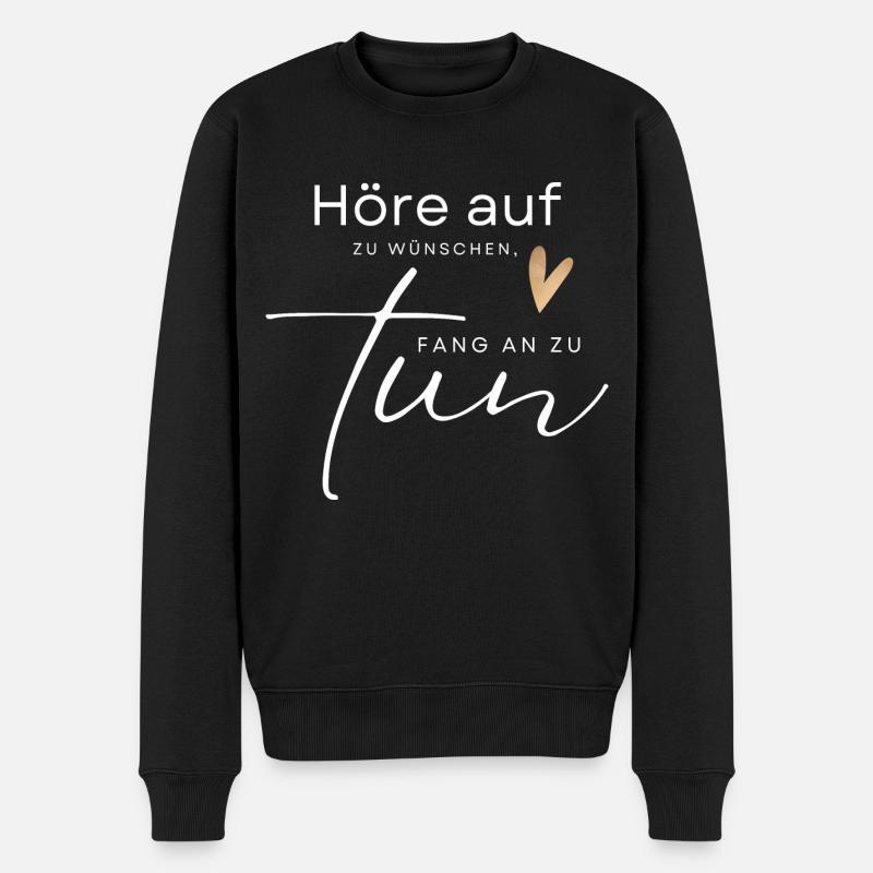POSITIVE EINSTELLUNG MINDSET Motivation - Männer Premium Bio Pullover - Schwarz
