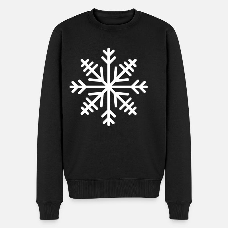 Schneeflocke - Männer Premium Bio Pullover - Schwarz