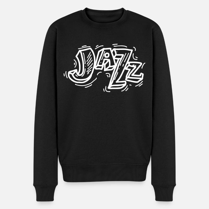 Verliebter Jazz - Männer Premium Bio Pullover - Schwarz