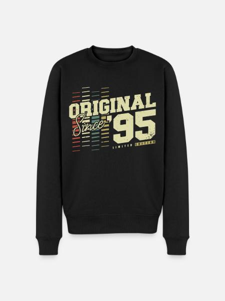 Original 1995 Jahrgang Vintage Retro Geburtstag - Männer Premium Bio Pullover - Schwarz