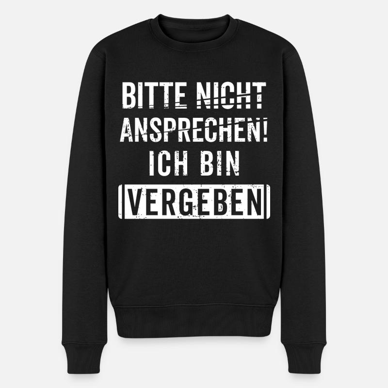 Nicht Ansprechen bin vergeben Geschenk Geschenkide - Männer Premium Bio Pullover - Schwarz