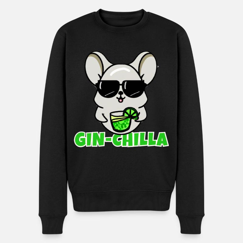 Gin- Chinchilla Gin - Männer Premium Bio Pullover - Schwarz