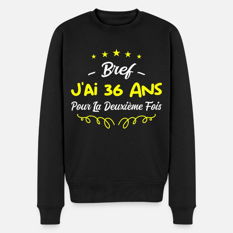 Bref J'AI 36 ANS - Pull Premium bio Homme - noir