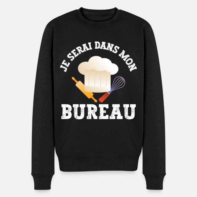 je serai dans mon bureau - Pull Premium bio Homme - noir