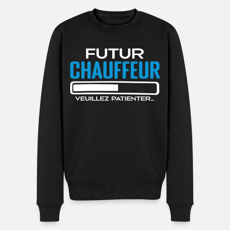 Futur Chauffeur Idée Cadeau Futur Chauffeur - Pull Premium bio Homme - noir