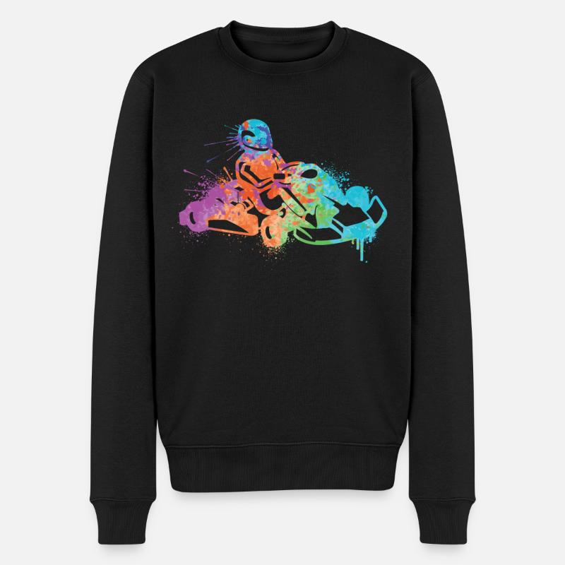 Go-Kart Rennen Gokart Kartfahrer Kinder Go Kart - Männer Premium Bio Pullover - Schwarz