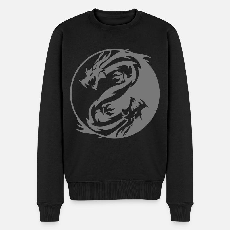 Yin Yang Dragons - Pull Premium bio Homme - noir