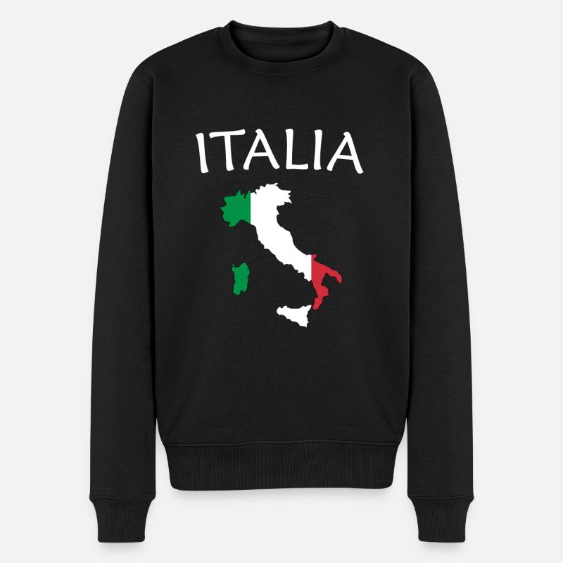 Italia aus der "Country" -Sammlung - Männer Premium Bio Pullover - Schwarz