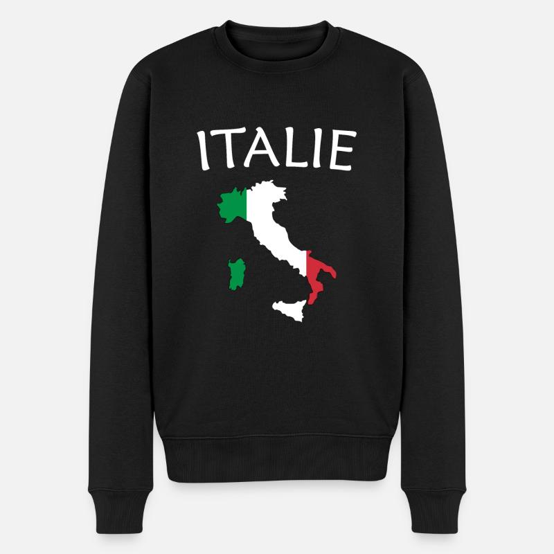 Italien aus der Sammlung "Land" - Männer Premium Bio Pullover - Schwarz