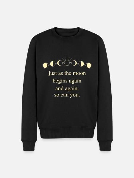 Moon Inspiring Saying Universe Motivation - Men's Premium Organic Jumper - black