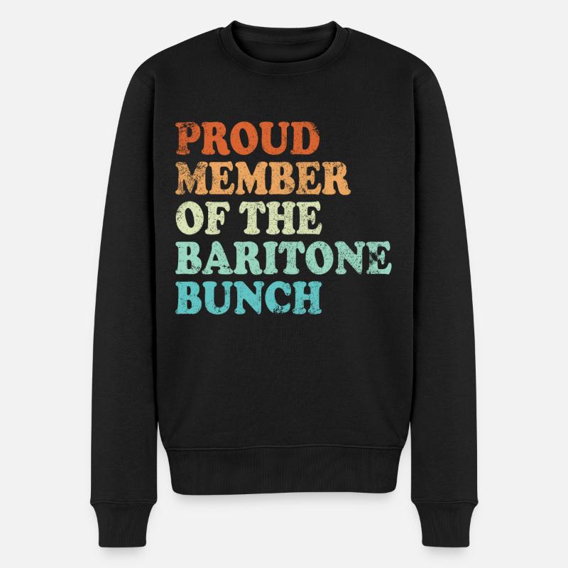 Proud Member of the Baritone Bunch - retro hell - Männer Premium Bio Pullover - Schwarz