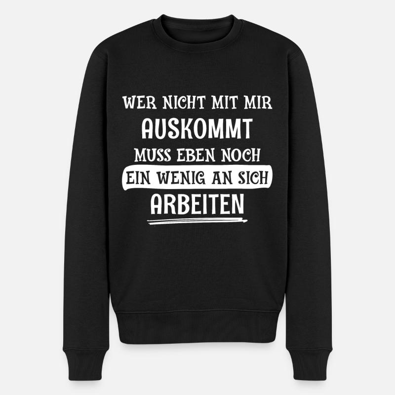 Arbeiten Lustige Spruch - Männer Premium Bio Pullover - Schwarz