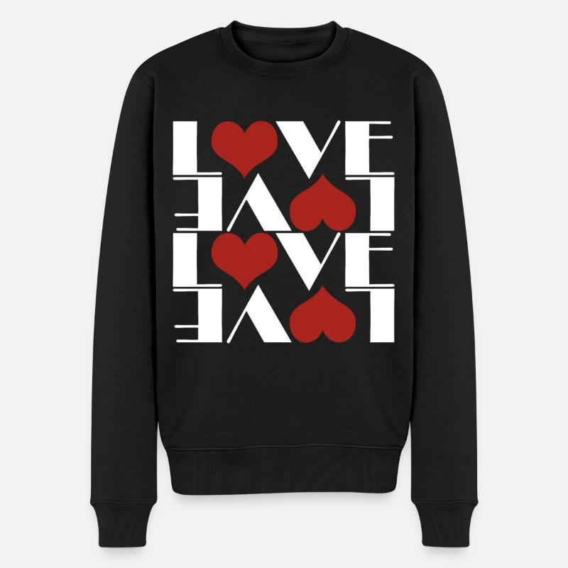 Coeurs d’AMOUR - Pull Premium bio Homme - noir