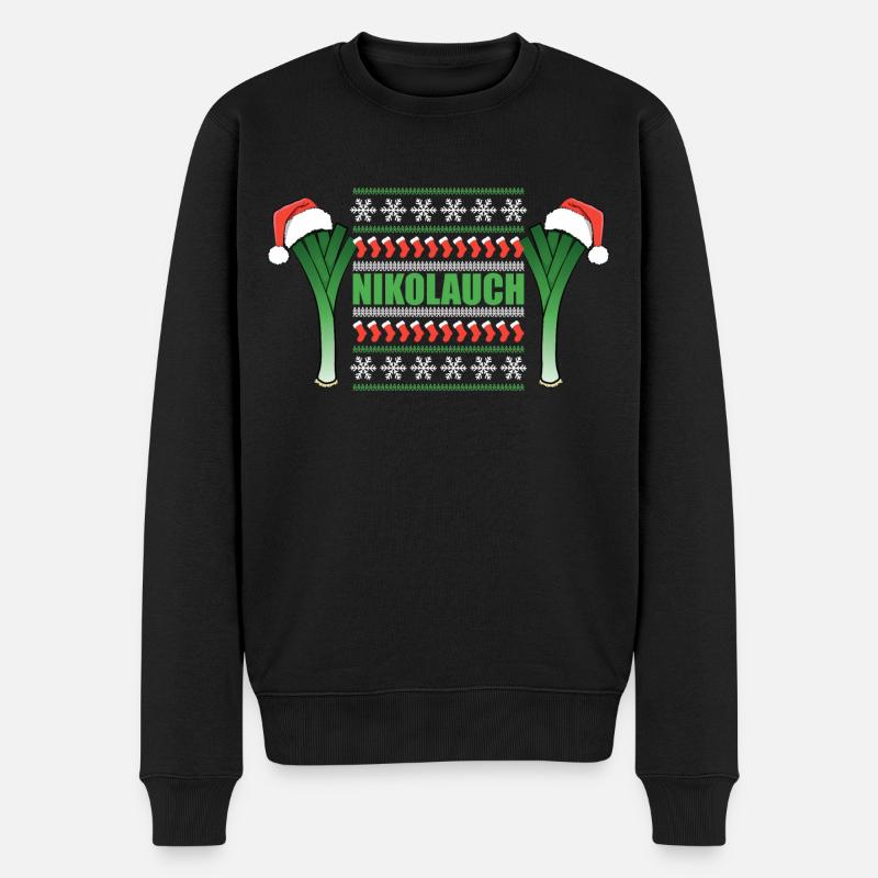 Nikolauch grün - Männer Premium Bio Pullover - Schwarz