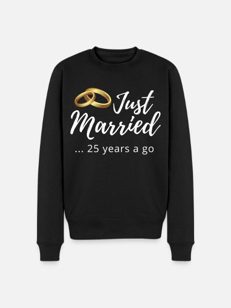 25th Wedding Anniversary - Men's Premium Organic Jumper - black