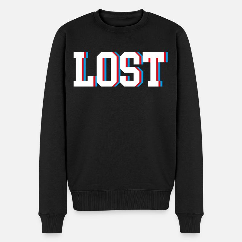 Lost - Männer Premium Bio Pullover - Schwarz