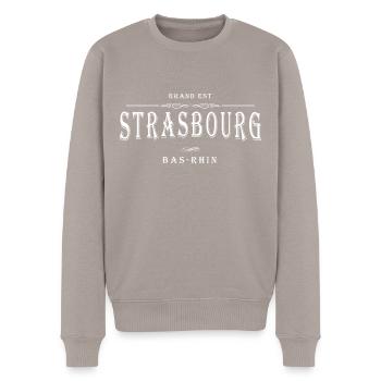 Strasbourg, France - Pull Premium bio Homme - taupe - Devant - Nico (187cm)