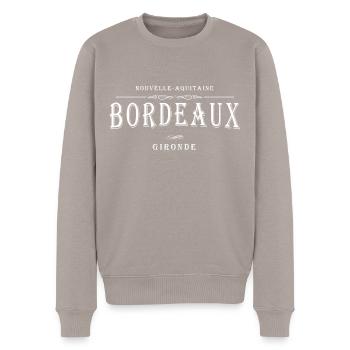 Bordeaux, France - Pull Premium bio Homme - taupe - Devant - Nico (187cm)