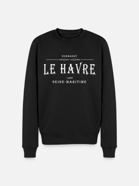 Le Havre, France - Pull Premium bio Homme - noir