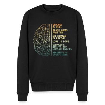Science Vie humaine Amour Femmes Droits - Pull Premium bio Homme - noir - Devant - Nico (187cm)