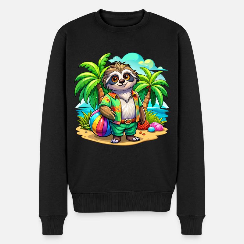 Paresseux mignon des vacances - Pull Premium bio Homme - noir