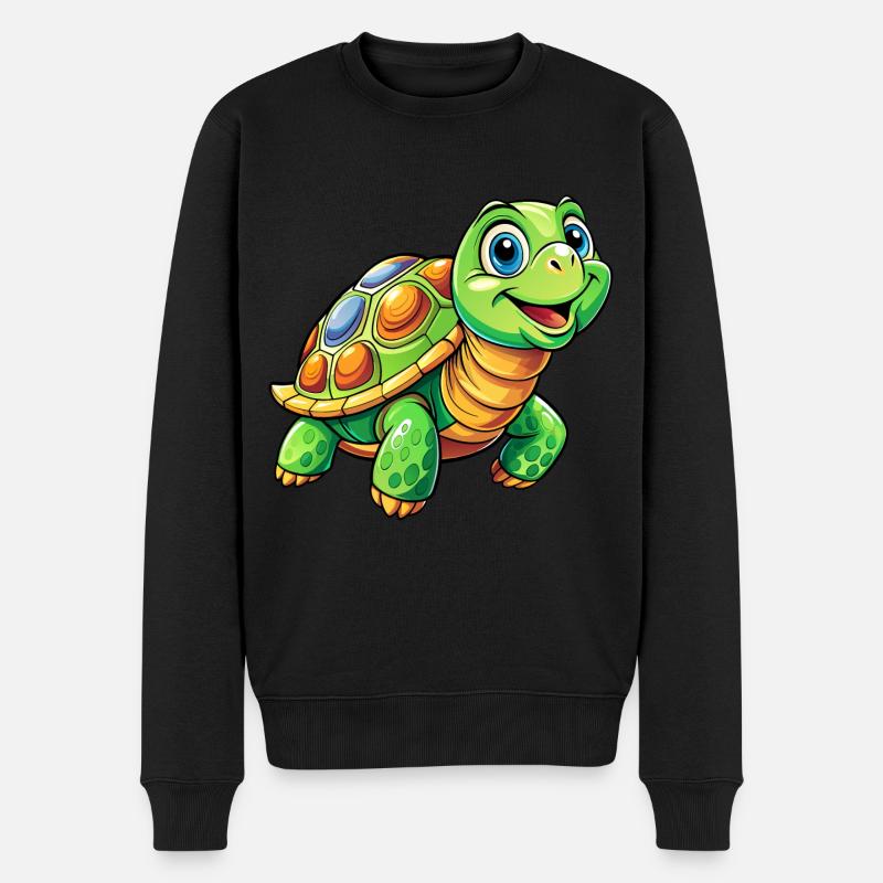 Méga Tortue Mignonne - Pull Premium bio Homme - noir