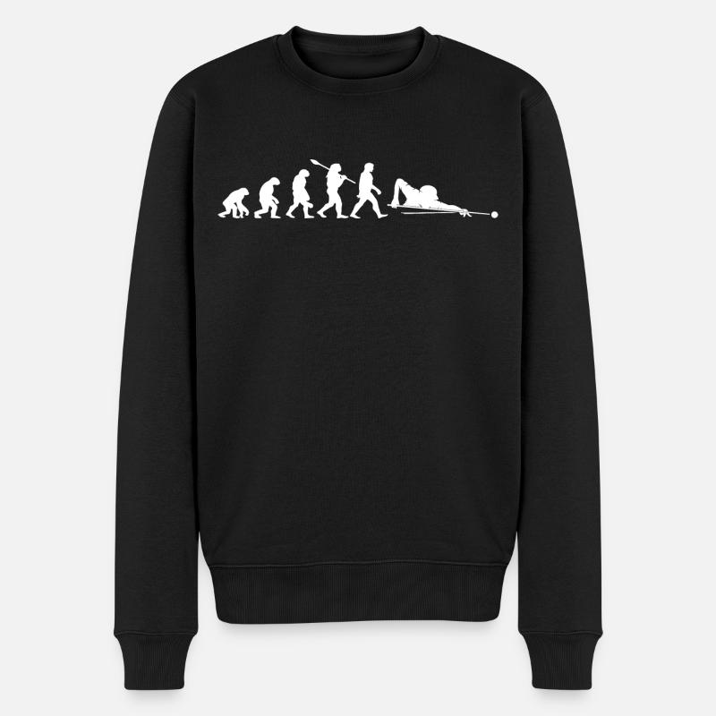 Entwicklung des Billardspiels - Männer Premium Bio Pullover - Schwarz