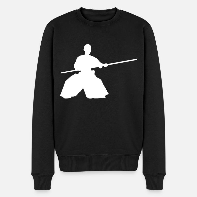 Herren Martial Arts Kampfsport Aikidoka Aikido - Männer Premium Bio Pullover - Schwarz