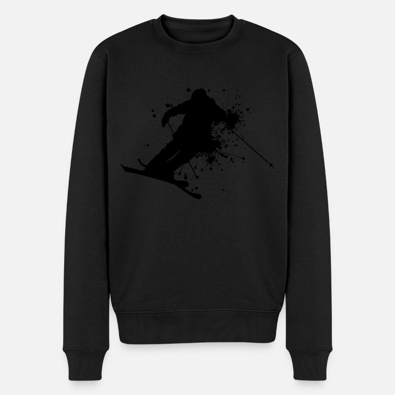 Ski Jumping Herren Ski Freestyle Freestyle Ski - Männer Premium Bio Pullover - Schwarz