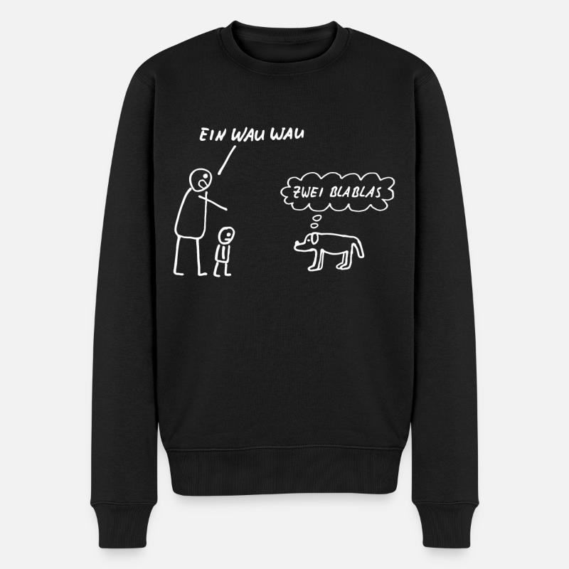 Ein Wau Wau - Männer Premium Bio Pullover - Schwarz