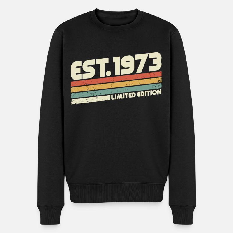 1973 Jahrgang Retro Vintage Geburtstag Geschenk - Männer Premium Bio Pullover - Schwarz