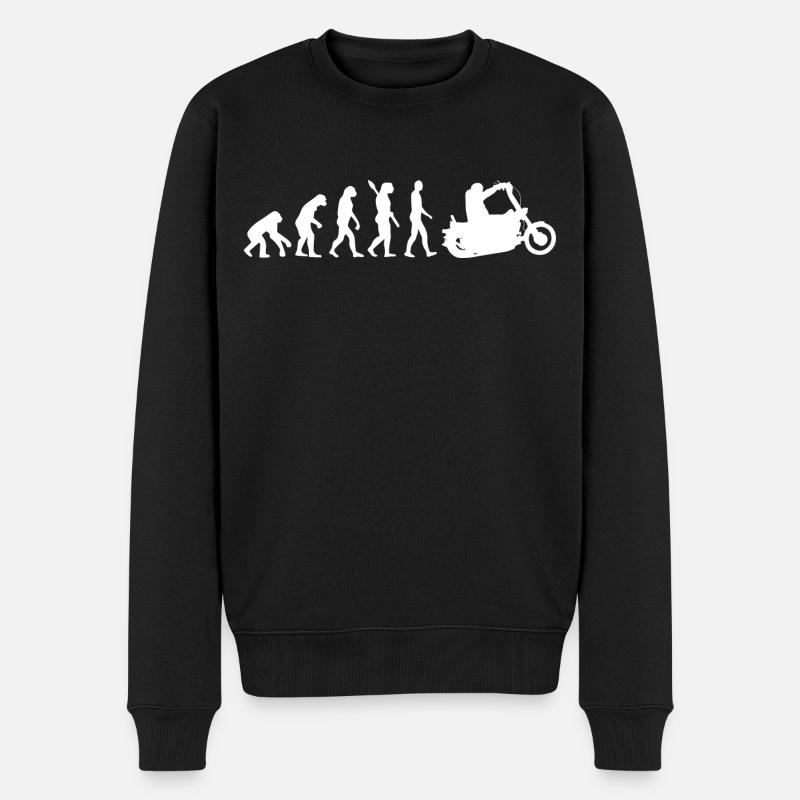 Chopper - Evolution des Menschen, Darwin - Männer Premium Bio Pullover - Schwarz