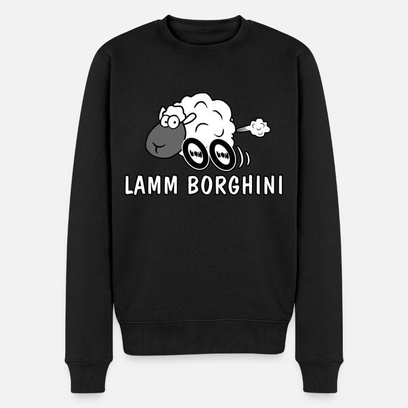 Lamm Borghini - Männer Premium Bio Pullover - Schwarz