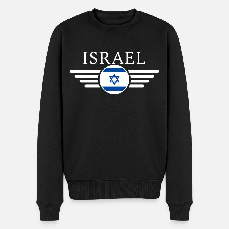 Ich liebe Israel Eleganz Stil Design T-Shirt - Männer Premium Bio Pullover - Schwarz
