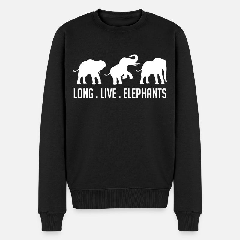 Long Live Elephants - Pull Premium bio Homme - noir