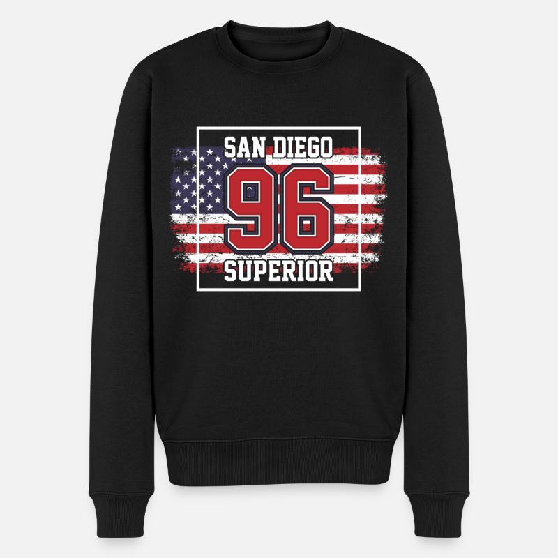 San Diego - Männer Premium Bio Pullover - Schwarz