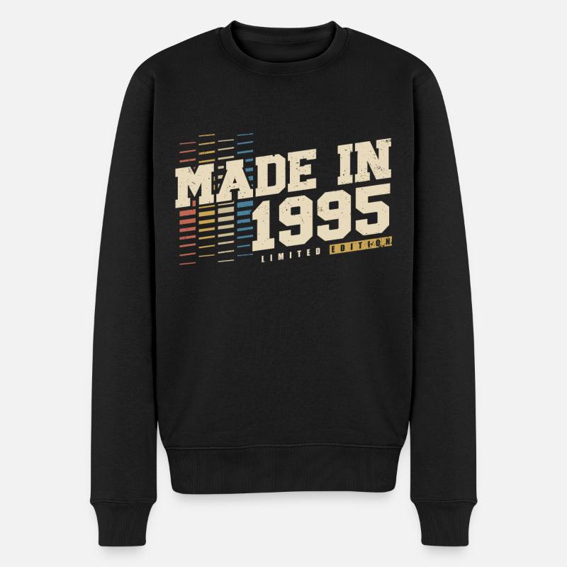 1995 Jahrgang Vintage Retro Geburtstag Geschenk - Männer Premium Bio Pullover - Schwarz