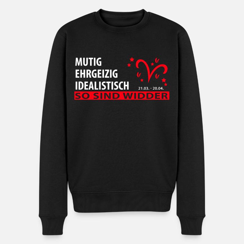 Sternzeichen Widder - Eigenschaften - Männer Premium Bio Pullover - Schwarz