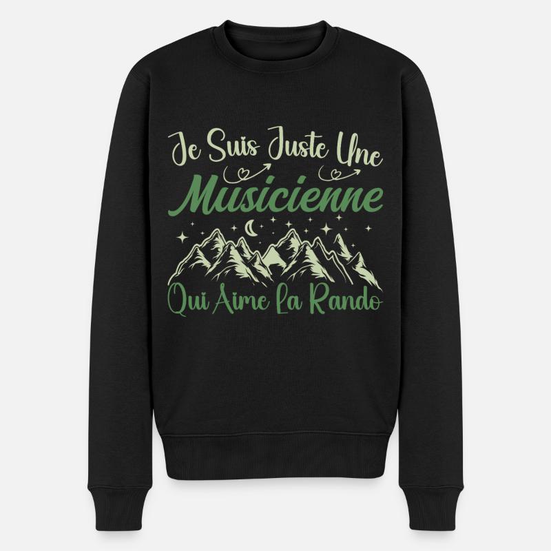 Musicienne aventurier passionnée de Randonnée - Pull Premium bio Homme - noir