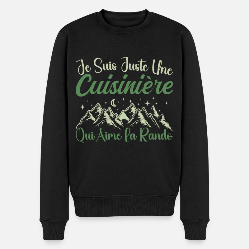 Cuisinière aventurier passionnée de Randonnée - Pull Premium bio Homme - noir