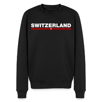 Switzerland - Männer Premium Bio Pullover - Schwarz - Vorne - Nico (187cm)