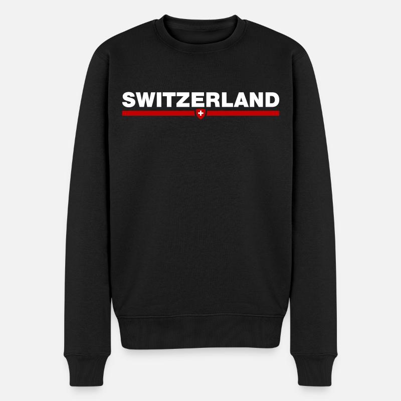 Switzerland - Männer Premium Bio Pullover - Schwarz