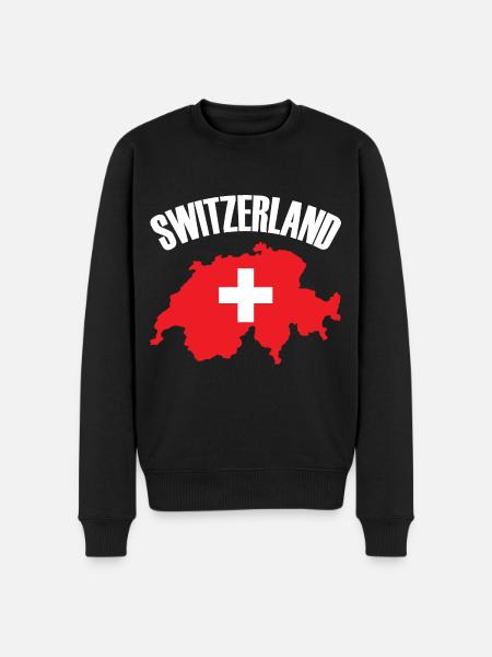 Suisse Carte Drapeau Suisse - Pull Premium bio Homme - noir