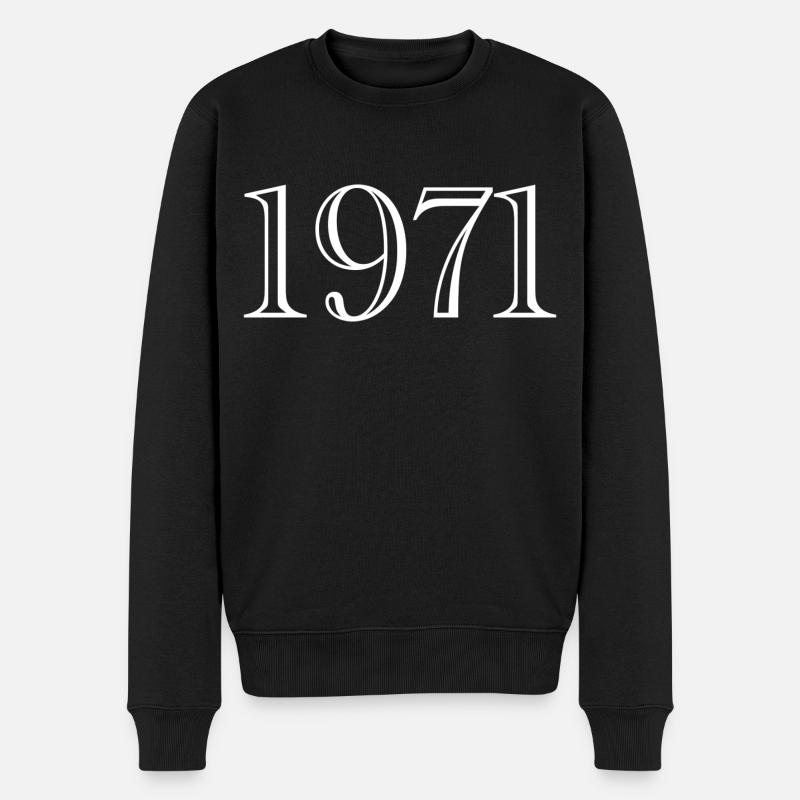 1971 - cadeau née en 1971 - Pull Premium bio Homme - noir