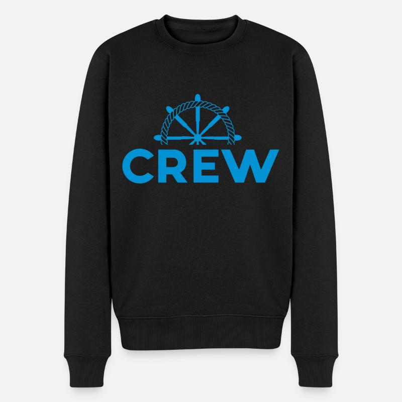 CREW - Männer Premium Bio Pullover - Schwarz