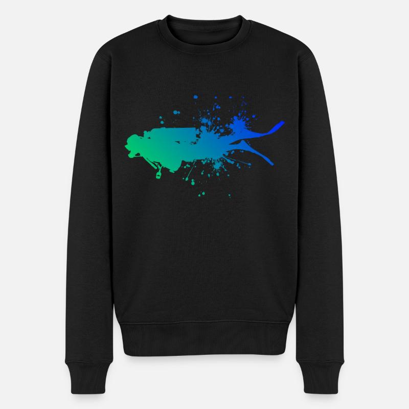 Plongée Hommes Plongeur Plongeur Plongeur - Pull Premium bio Homme - noir