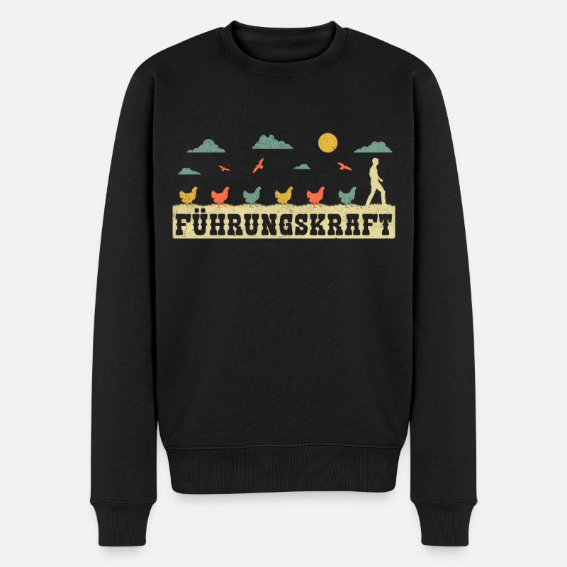 Führungskraft Hühner Landwirte Bauern Geschenk - Männer Premium Bio Pullover - Schwarz