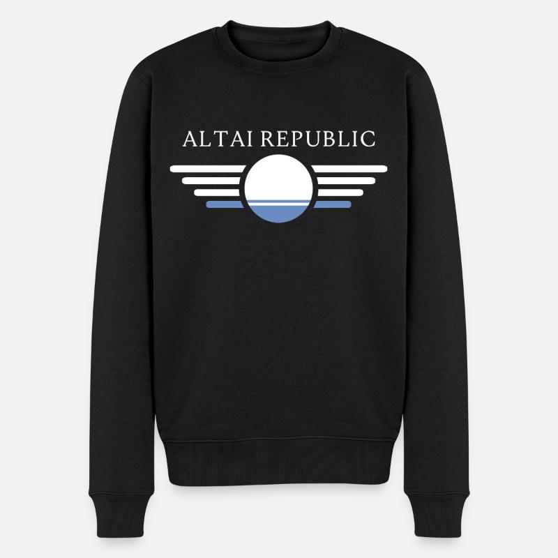 Ich liebe Altai Republik, Eleganz Stil Design T-Sh - Männer Premium Bio Pullover - Schwarz